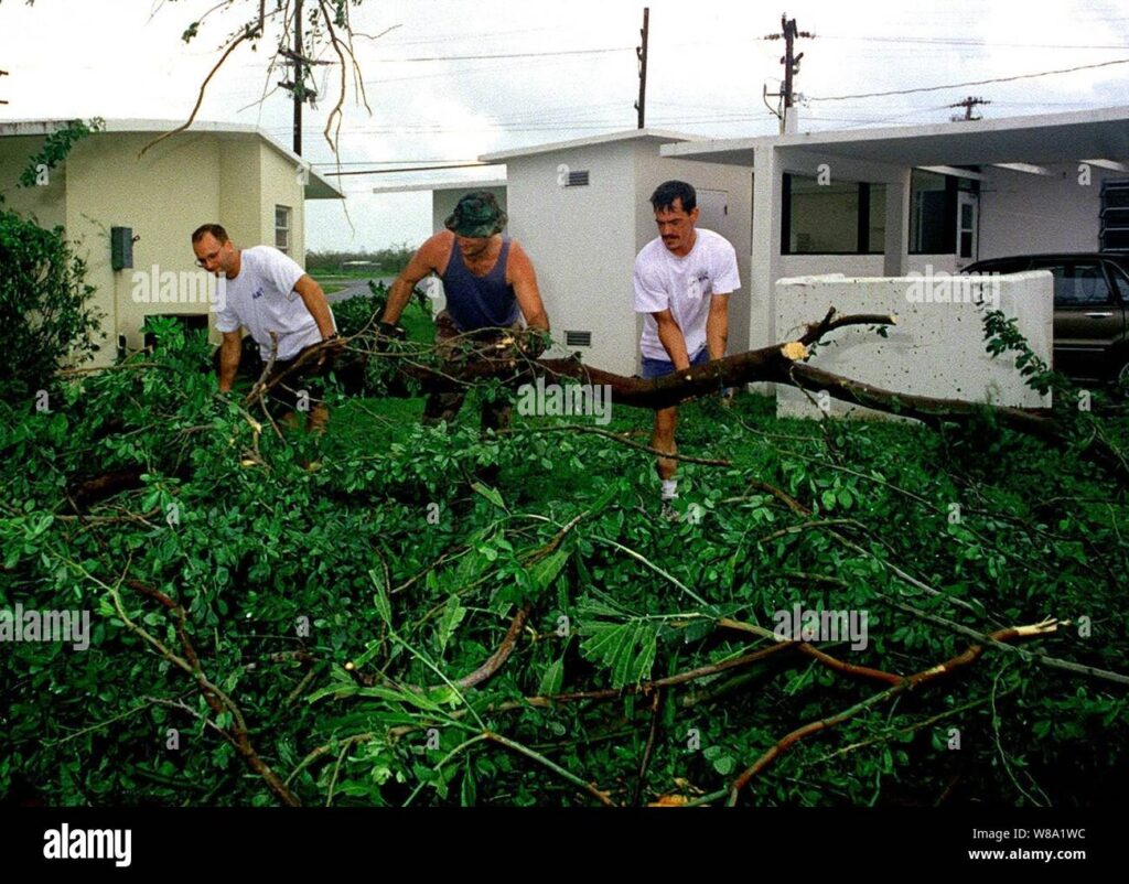 Picture of Puerto Rico Navy housing after severe weather.