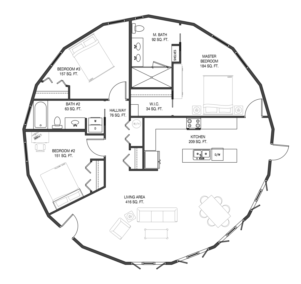 Picture of round house floor  plan found at: https://www.pinterest.com/pin/303500462388553392/