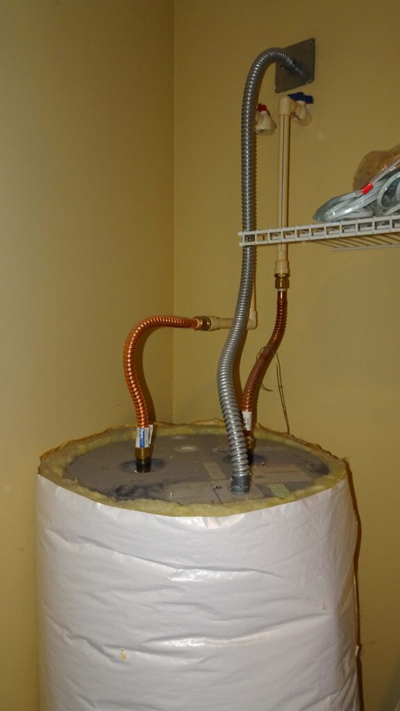 Dry stacked block hot water heater picture.