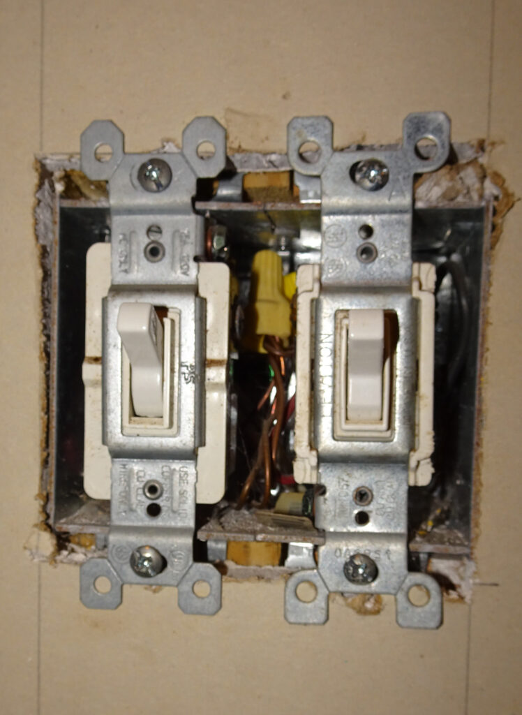 Dry stacked block wall electrical considerations switches.