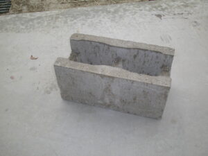 Picture of dry stacked block construction commercial lintel block.
