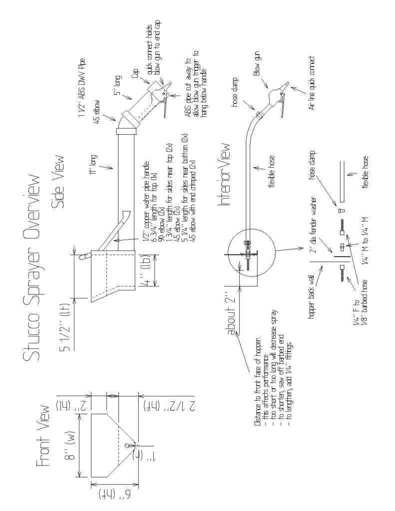 Picture of dry stacked block construction plan1 drawing for SBC sprayer.